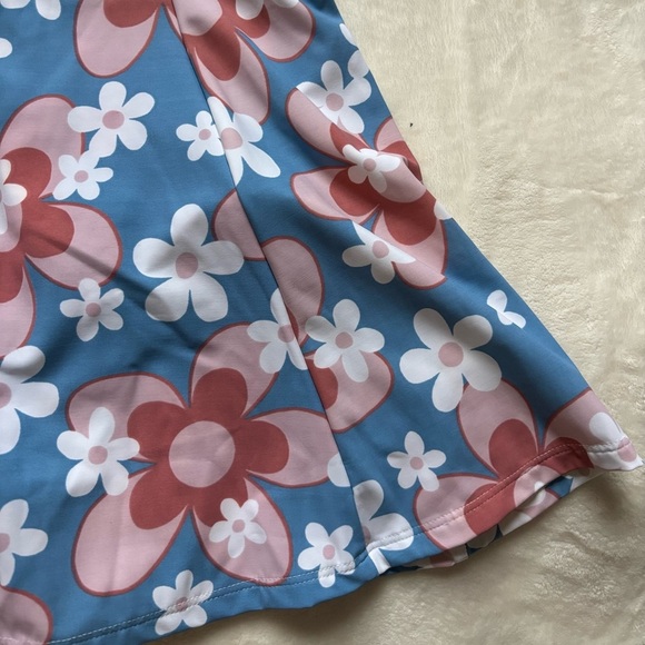 NWT Esther Williams Blue Retro Floral Swim Dress - Picture 8 of 10